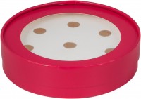 Коробка для конфет круглая на 8 шт с окном (красная матовая) 165х35 мм