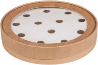 Коробка для конфет круглая на 12 шт с окном (крафт) 200х35 мм