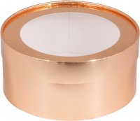 Коробка для зефира, печенья и макарон круглая с окном (золото) 160х70 мм