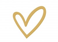 Топпер акриловый "Сердце" (золотой) 12,5х12 см