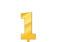 Топпер акриловый "Цифра 1" (золотой) 6,5х3,3 см