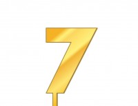 Топпер акриловый "Цифра 7" (золотой) 6,5х5 см