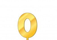 Топпер акриловый "Цифра 0" (золотой) 6,5х4,9 см