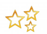 Топпер акриловый "Звезды" (золотой) 4 шт 3х2,9 см