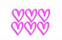 Топпер акриловый "Сердечко" 6 шт (розовый) 4х4,5 см