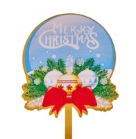 Топпер акриловый "Merry Christmas" волшебный шар 10х18 см