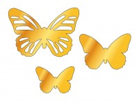 Топпер акриловый "Бабочки" (золотой) 5х3,8 см