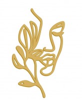Топпер акриловый "Силуэт девушки" с цветком (золотой) 8,2х14 см