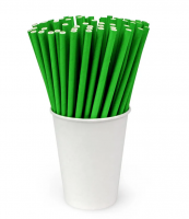 Коктейльные трубочки бумажные зеленые 20 см (25 шт)
