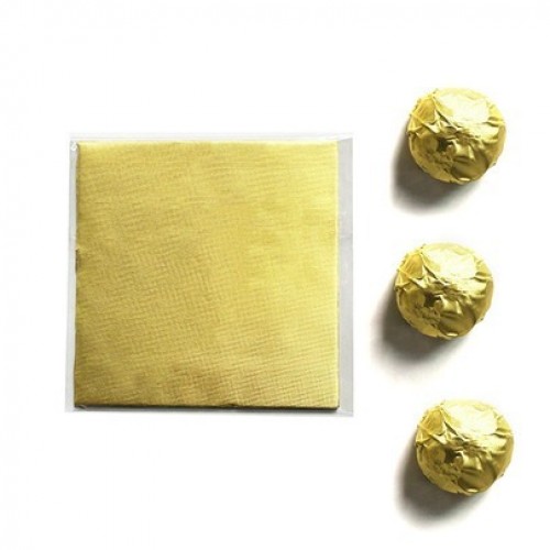 Фольга для конфет "Золотая" 10х10 см (100 шт)