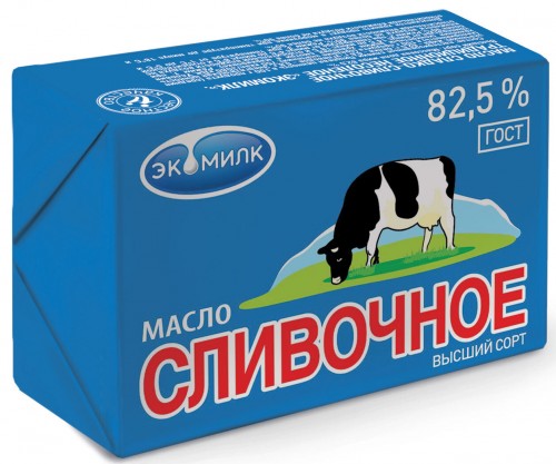 Масло сливочное "Экомилк" 82,5% (450 гр)