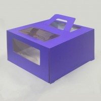 Коробка 210х210х115 мм ручка/окно (фиолетовая)