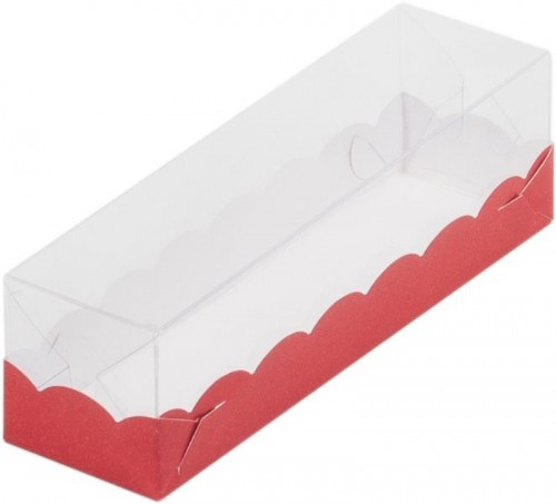 Коробка для макарон с крышкой (красная) 190х55х55 мм