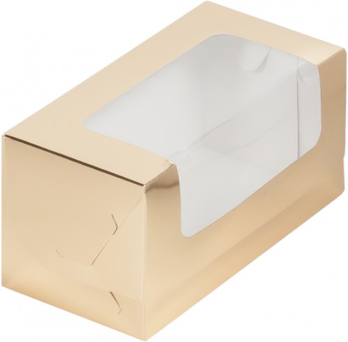 Коробка для кекса 200х100х100 мм (золото) 