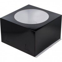 Коробка "Хром-Эрзац" (с окном) черная 260х260х180 мм