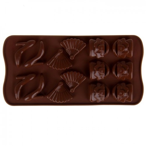 Форма для шоколада и льда силикон "Дамский набор" 14 ячеек (21х11х1,5 см)