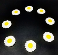 Сахарные цветы Герберы/Ромашки (бело-желтые) 8шт