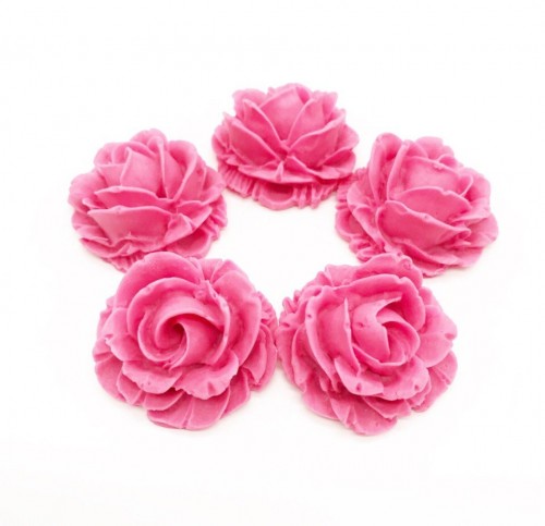 Сахарные цветы "Розы 35 мм" (розовые) 17 шт