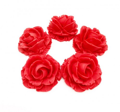 Сахарные цветы "Розы 35 мм" (красные) 17 шт
