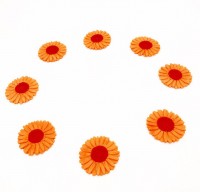 Сахарные цветы "Герберы, Ромашки" оранжево-красные (1 шт)