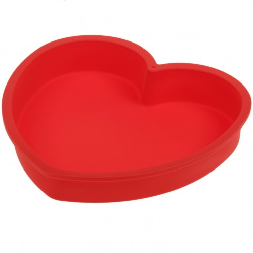 Форма для выпечки силикон "Сердце" красное 24х23х4 см