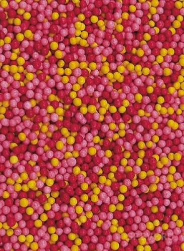 Посыпка шарики (микс №12 желтые/розовые/малиновые) 1мм 100 гр