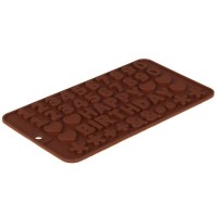 Форма для шоколада и льда силикон "С Днем рождения" (21,5х11,5 см)