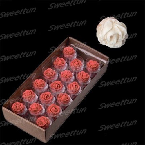 Сахарные цветы "Розы" кремовые 35 мм (17 шт)