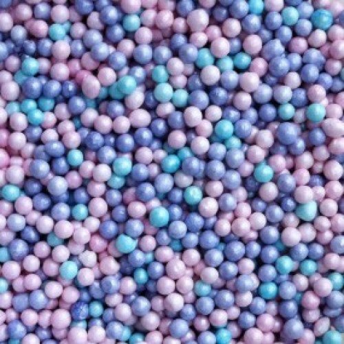 Посыпка шарики (голубые/лиловые/розовые перламутровые) 2мм 100 гр