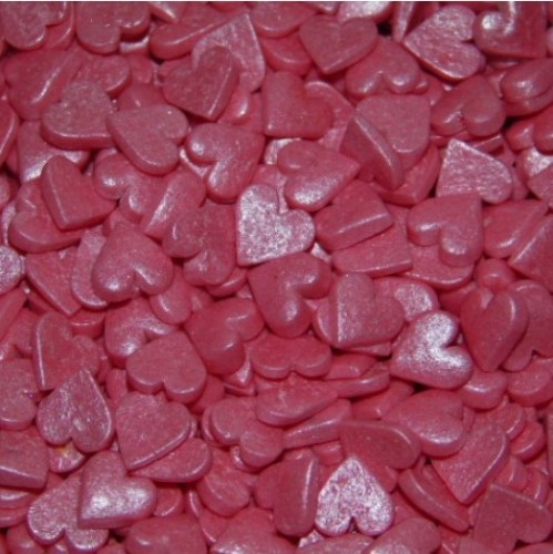 Посыпка сердечки (розовые перламутровые) 100 гр