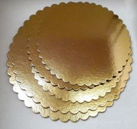 Подложка круглая 440/3мм Фигурная золото