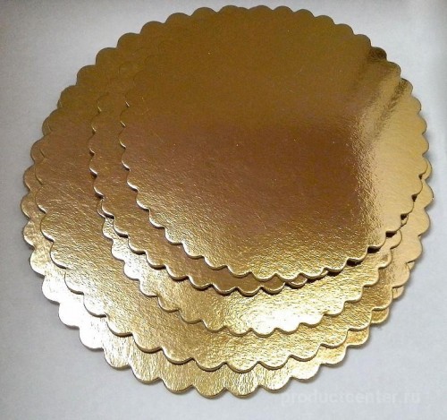 Подложка круглая 500/3мм Фигурная (золото)