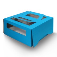 Коробка 300х300х170 мм ручка/голубая