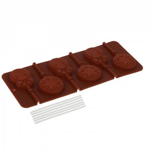 Форма для шоколада и леденцов силикон "Улыбка" 6 ячеек 9,5х24х1 см