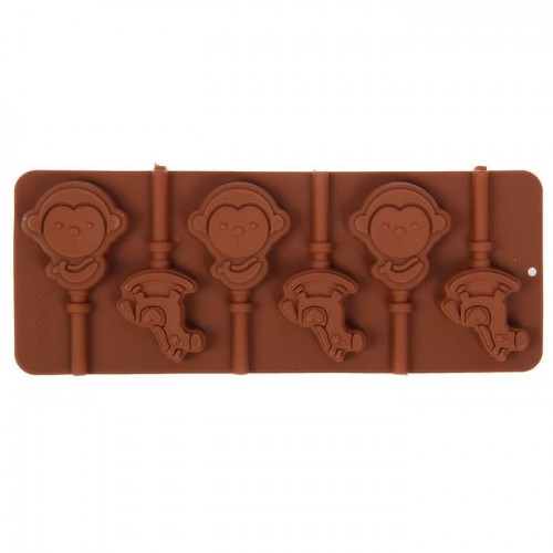 Форма для шоколада и леденцов силикон "Детство" 6 ячеек 24х9,5х1 см