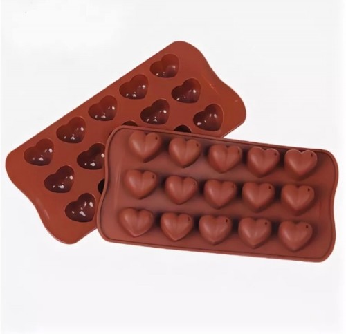 Форма для шоколада силикон "Сердечки" 15 ячеек (3х2,5 см)
