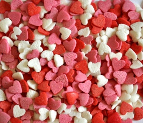 Посыпка "Сердечки" красные, белые, розовые (100 гр)