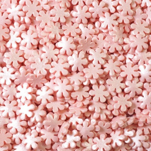 Посыпка "Снежинки" розовые перламутровые (100 гр)