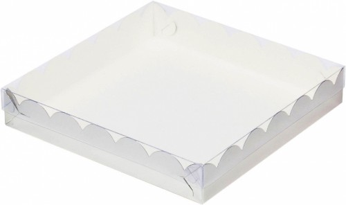 Коробка для печенья и пряников (белая) 200х200х35 мм 