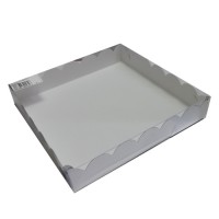 Коробка для печенья и пряников (серебро) 200х200х35 мм