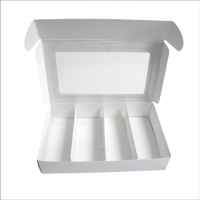 Ложемент для коробки для макарон с окном (белая) 210/110/55 мм