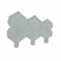Форма для леденцов силикон "Погремушки сердца оригами" 3 ячейки (4,5х4,8х2,8 см)