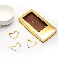 Коробка для шоколадной плитки 180х90х17 мм (золото) 