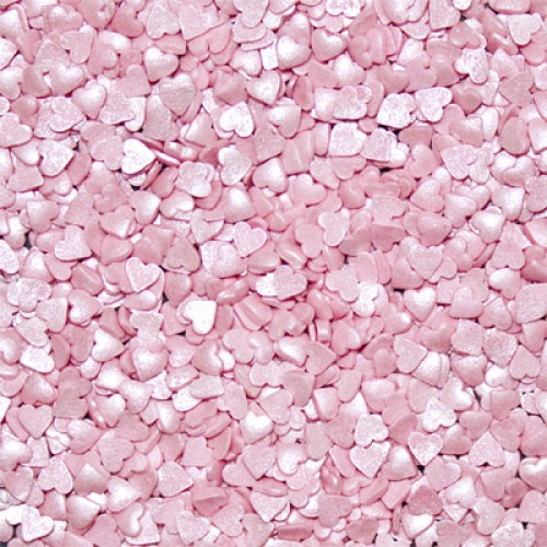 Посыпка "Сердечки" розовые перламутровые мини (100 гр)