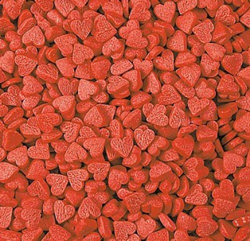 Посыпка сердечки (красные-мини) 100 гр