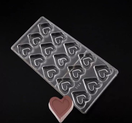 Форма для шоколада поликарбонат "Узорное сердце" 13,5х27,5 см