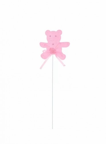 Топпер "Мишка" розовый,набор 6шт 25см