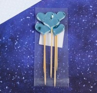Топпер " Сердце" голубой ,набор 5шт 13,5 см